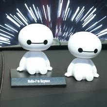 1 шт. мультяшный пластиковый робот Baymax с качающейся головой, фигурка автомобиля, украшения для интерьера автомобиля, куклы, игрушки, орнамент, аксессуары