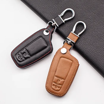 

Leather Car Key Case Cover For Toyota C-HR CHR Rav4 Corolla Camry Avalon Land Cruiser Prado Prius 2018 2019 2020 Remote Cover