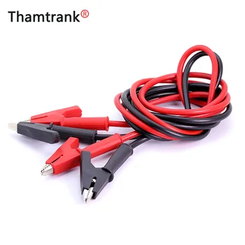 

10pcs/lot 1M Alligator Clip Test Probe Leads Cable Crocodile Clips Shrouded Alligator Clip Copper Cord 100CM 5 Pair Red+Black