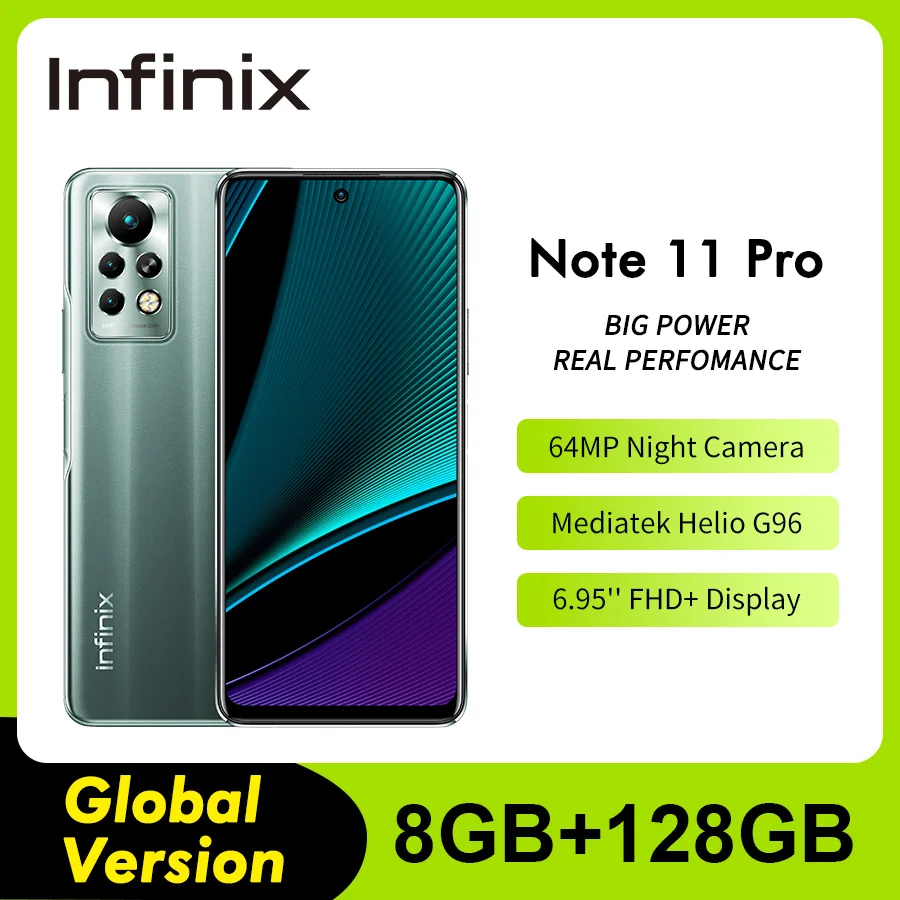 Смартфон Infinix Note 11 Pro 8 + 128 ГБ 120 дюйма Helio G96 5000 Гц 64 мп | Мобильные телефоны и