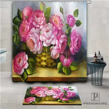 

Custom beautiful_roses (1) Waterproof Shower Curtain Doormat Home Bath Bathroom Polyester Fabric Multi Sizes#2019-01-12-299