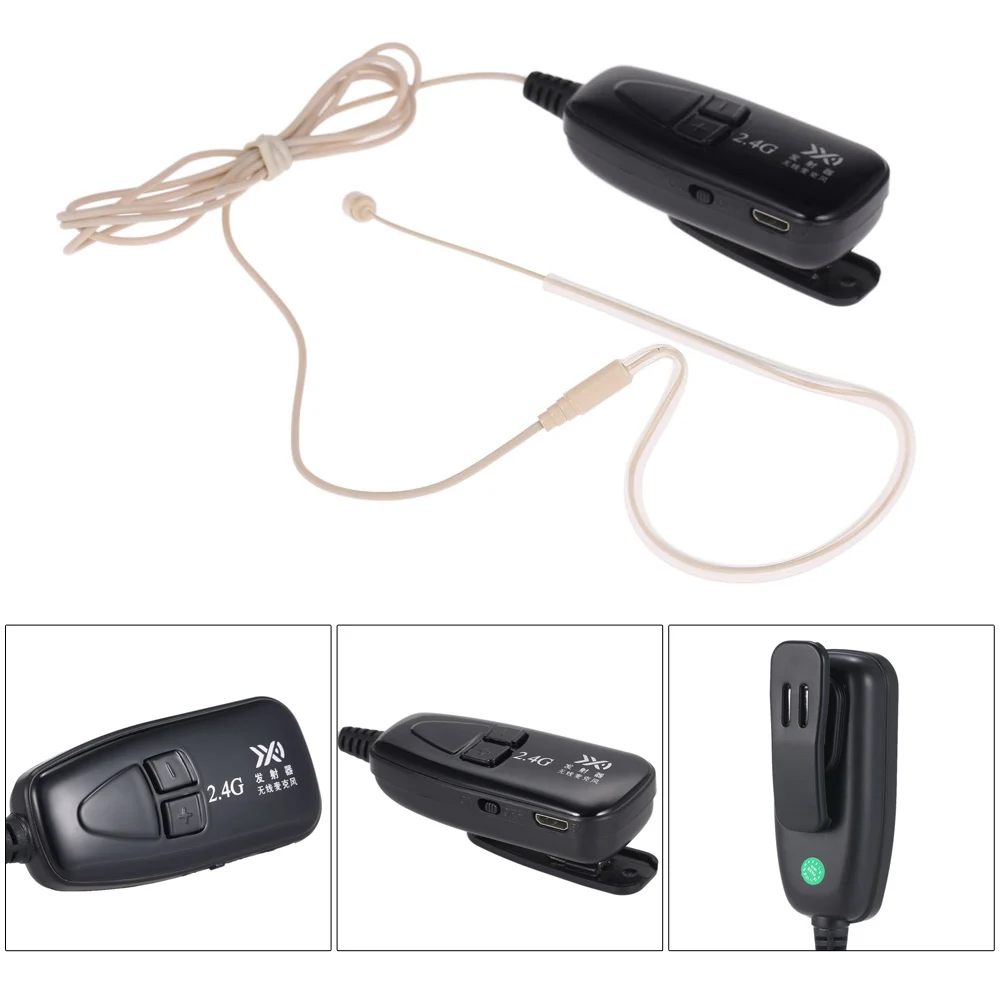 2.4G Wireless Microphone Ear Hook Clip Skin Color Microphones Invisiable MIC Transmitter Receiver for Voice Amplifier Speaker |