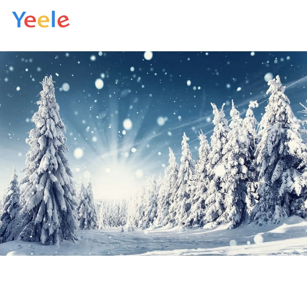 Yeele Рождественская елка Зимний снег лесной фон на заказ Виниловый фон для фотостудии Фотофон реквизит для фотосессии