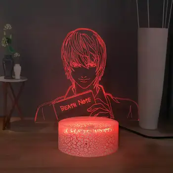 

Killer Kira 3D Optical Table Lamp Death Note Yagami Raito Creative Kids Room Decor RGB LED Night Light Children Holiday Lamp Toy