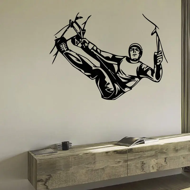 DCTAL Climbing Sticker Climbers Decal Extreme Sports Posters Vinyl Wall Decals Parede Decor Mural Climbing Sticker
