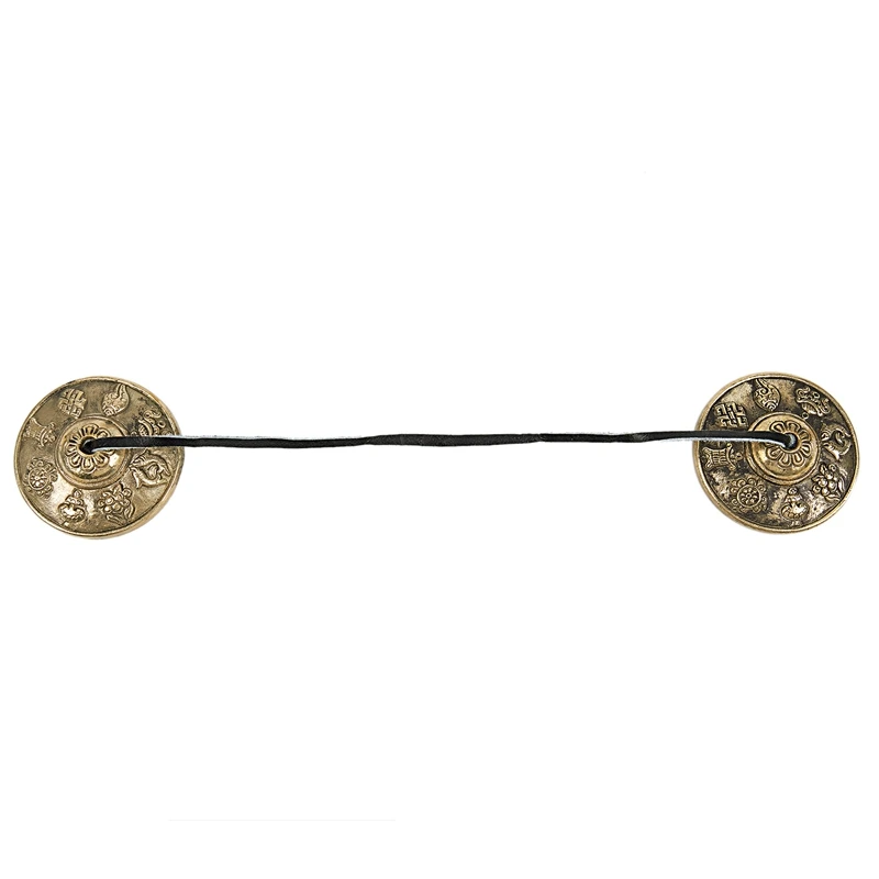 

TOP!-Tibetan Tingsha Cymbals - 6.2 cm - 8 Lucky Symbols Embossed