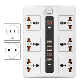 

Smart Power Board 6-Bit PD18W Supports QC3.0 Fast Charge Timing Socket Type-C Power Strip Expander