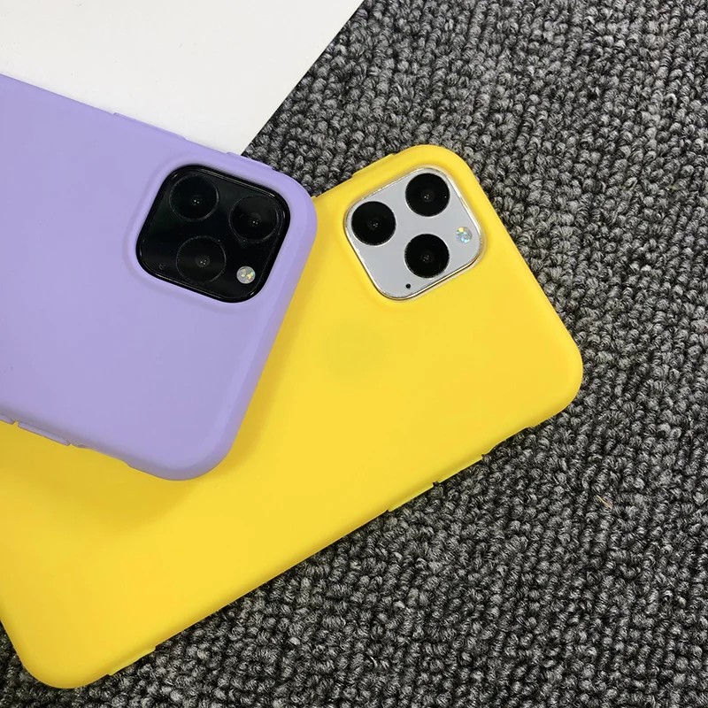 Силиконовый чехол карамельного цвета для iPhone XS 11 Pro MAX XR X, чехол для телефона ярких цветов s, для iPhone 5S, 5, se, 7, 6, 6 S, 8 Plus, мягкий чехол из ТПУ