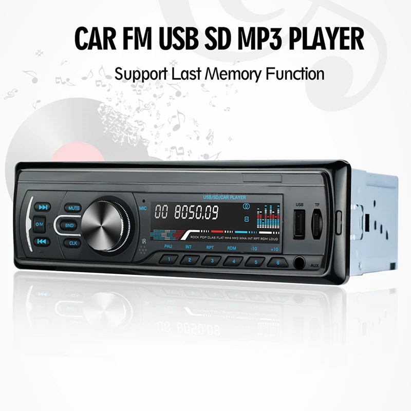 Автомобильный MP3 автомобильный радиоприемник проигрыватель 1 DIN USB Быстрая зарядка Bluetooth Handsfree цифровой медиаплеер 4X25 Вт fm-радио поддерживает IOS и Android