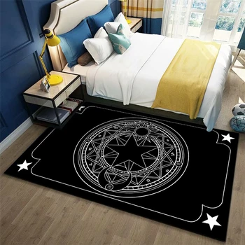 

Nordic Entrance Indoor Doormat Decor Dining Table Bedside Rugs Sun God Totem Black Floor Corridor Area Rugs Living Room Carpet