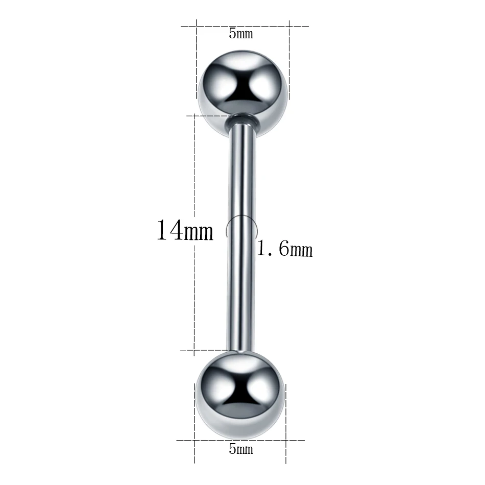 G23 Titanium Tongue Piercing Women Sexy Tongue Rings Industrial Barbells Sexy Body Jewelry For Bar Girls 10Pcs/20Pcs/50Pcs piercing jewelry body piercing jewelry body jewelry