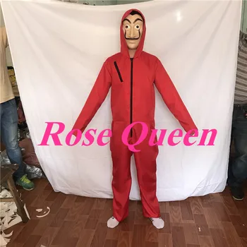 

NEW La casa De Papel Cosplay Costume Salvador Dali Money Heist Hoodie Jumpsuit Face Mask