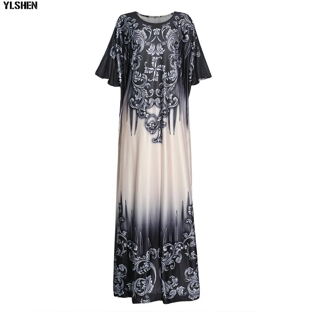 New African Dresses for Women Dashiki Print African Clothes Bazin Riche Sexy Slim Ruffle Sleeve Long Africa Maxi Dress Woman 26