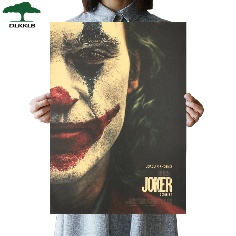 DLKKLB Джокер DC фильм Бэтмен супергерой постер «Клоун» Винтажная Коллекция крафт настенная бумажная наклейка для дома декоративная живопись