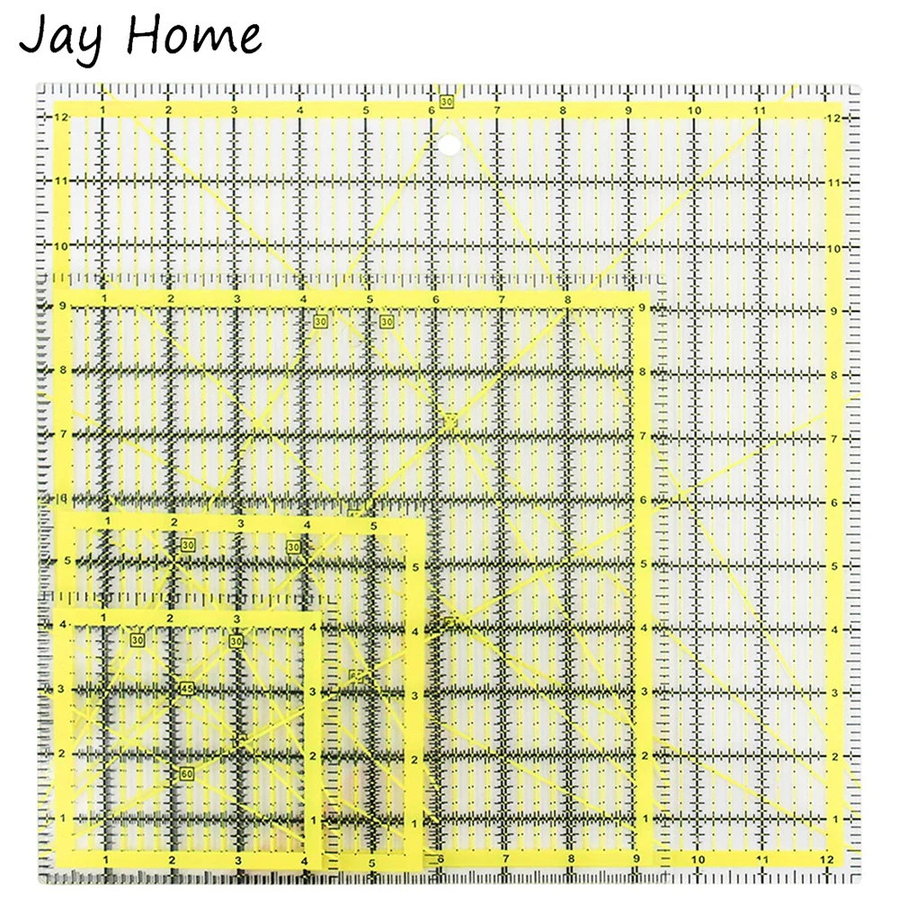 

Линейка квадратная акриловая линейки для квилтинга для вырезания ткани, 4 шт.