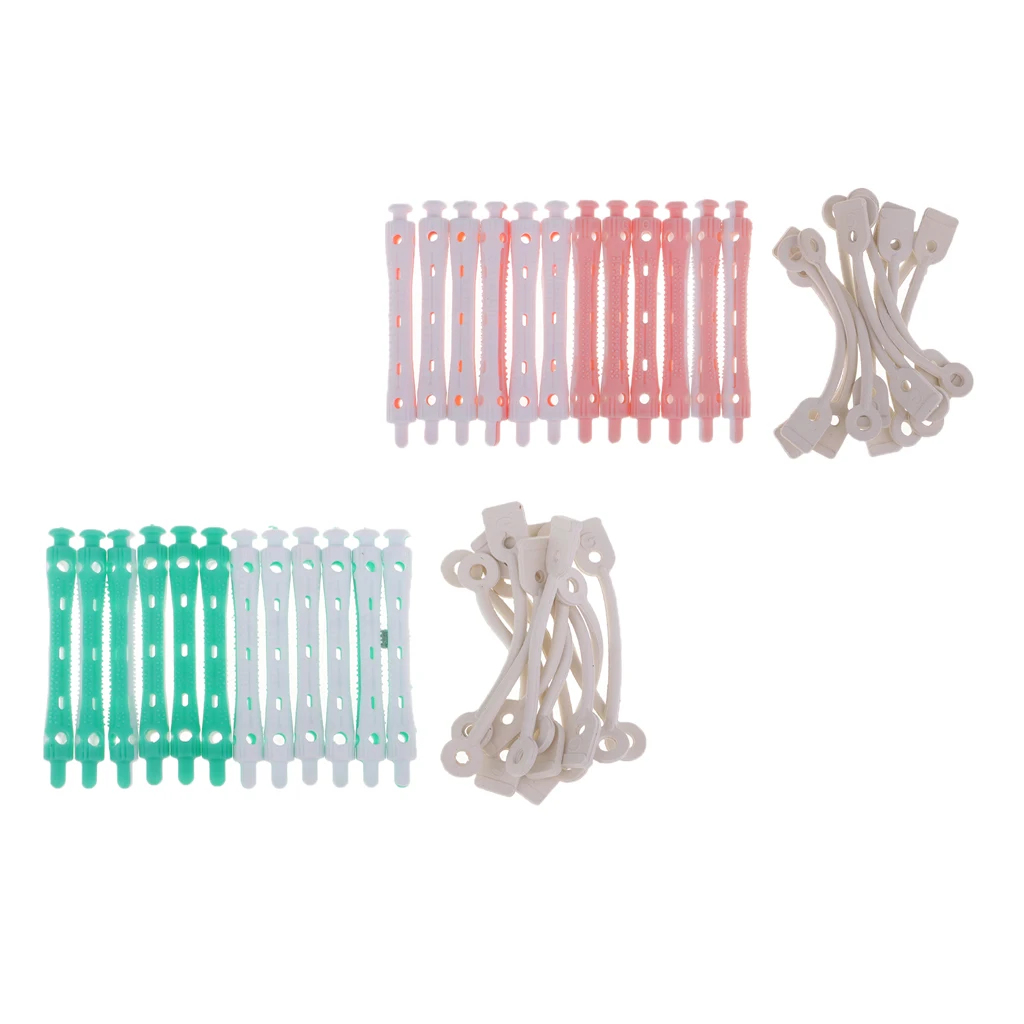 24 Pieces Hairstyling Perm Rod Hair Clip Curler Maker Hairdressing Styling Tools
