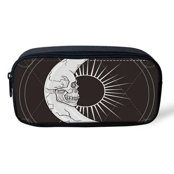 

Magic Array Moon Sun Skull Pencil Case Women Cosmetic Makeup Bag Durable School Office Students Pen Pouch