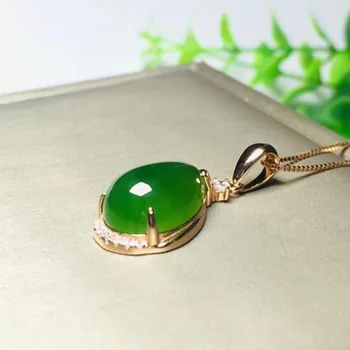 

Natural Green Hetian Jade Water Drop Pendant 925 Silver Necklace Chinese Jadeite Amulet Fashion Charm Jewelry Gift For Women