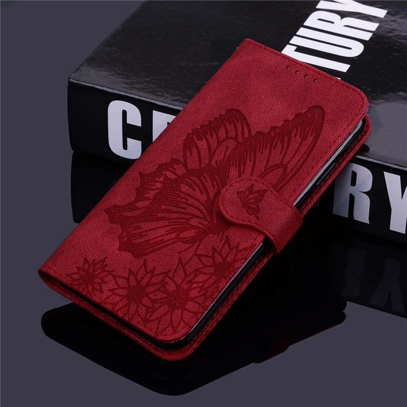 

Embossing Wallet Leather Butterfly Shockproof Case For Sony Xperia L4 5 10 II Luxury Style Anti-knock Protector Flip Cover Case