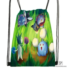 Пользовательские Покемон Пикачу стиль походная сумка на шнурке милый рюкзак для детей(черная спина) 31x40 см#180531-02-09