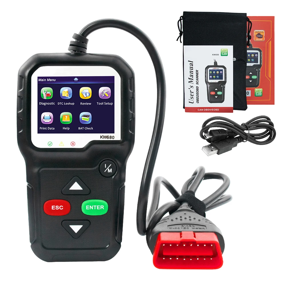 OBD2 сканер OBD диагностический автомобильный инструмент KW680 чтение кодов ошибок