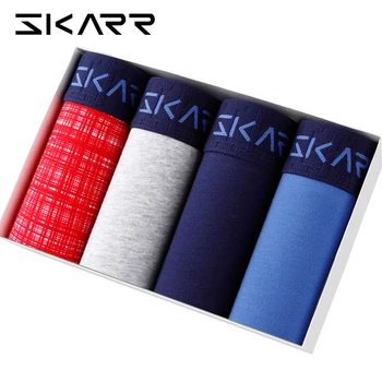 

SKARR men's boxer shorts man underwear cotton gay underwear man underpants sexy men's family panties large size