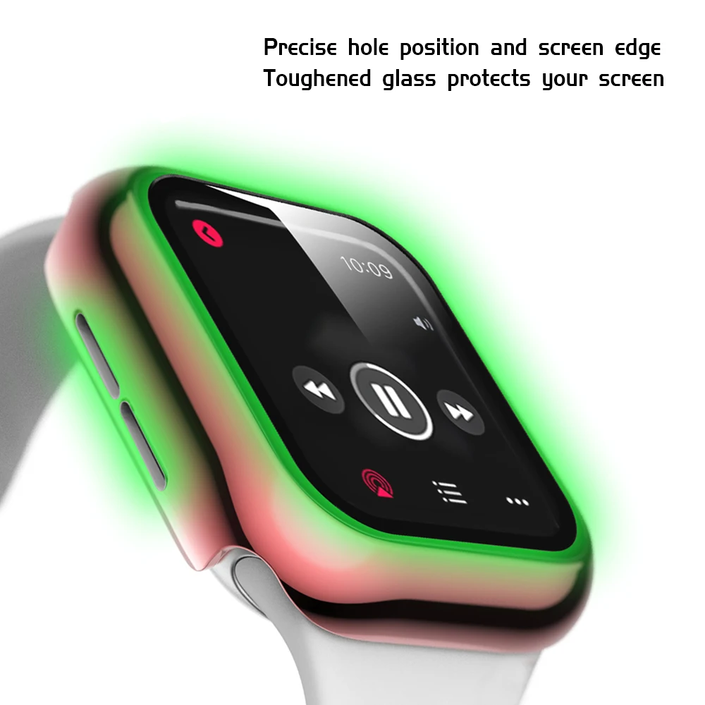 Glass+Case Full Cover For Apple Watch Case Series 6 SE 5 4 3 2 iWatch Case Accessor 44mm 40mm 42mm 38mm Protector Apple Watch