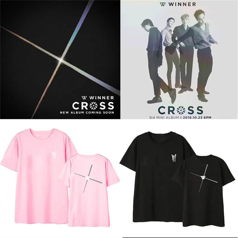Kpop WINNER CROSS Album рубашки хип хоп Уличная свободная одежда футболка Топы с короткими