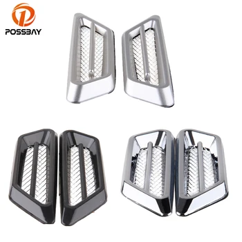 

POSSBAY Universal Car Air Intake Flow Vent Fender Decoration Stickers Side Mesh Cover Hood Bonnet ABS Auto Decals
