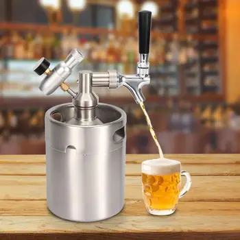 

Homebrew 2L Stainless Steel Beer Keg Homebrew Keg System Kit with Carbonator Faucet Mini CO2 Regulator Beer Gun