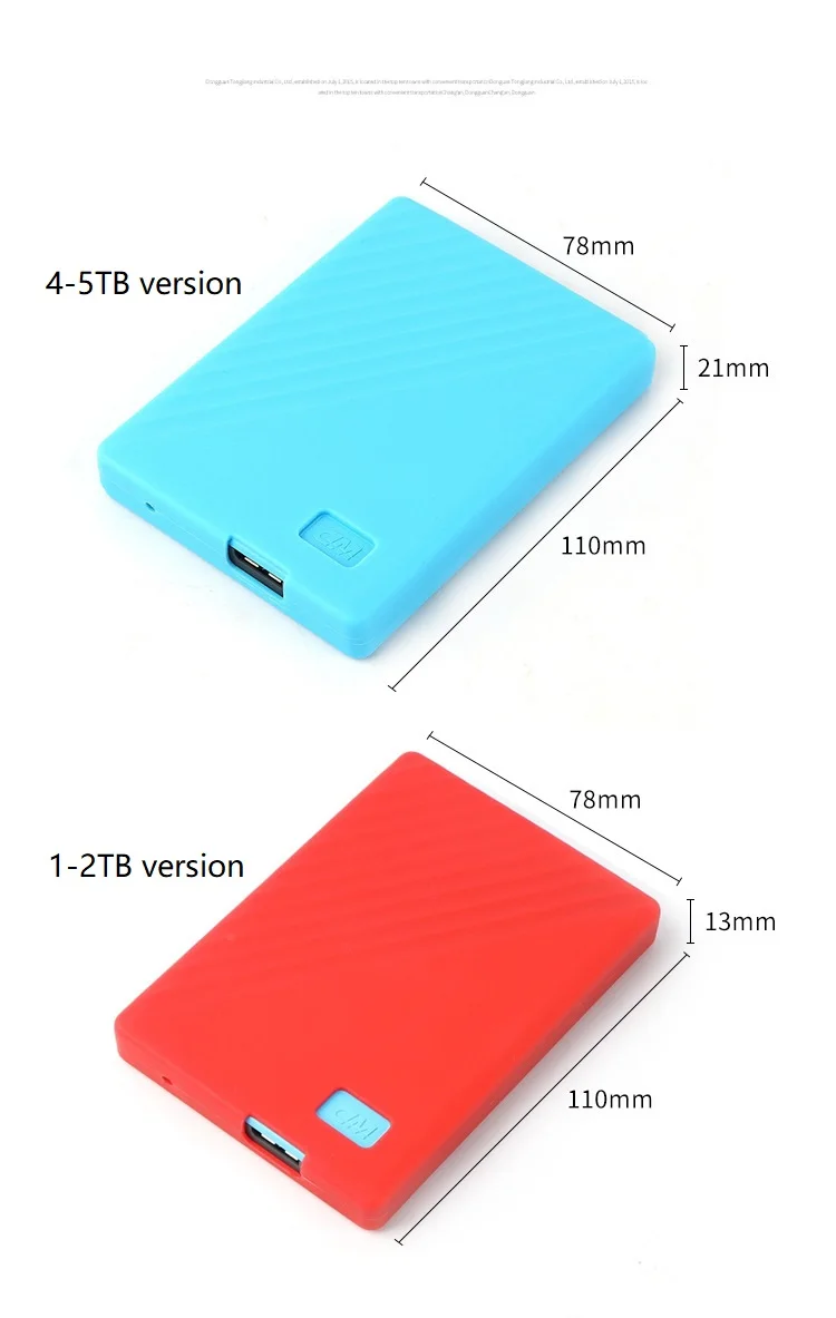 Hard Drive Case Portable Hard Drive Soft Silicone Cover Protect Sleeve skin Case for WD 1TB 2TB 4TB 5TB My Passport Portable Hard Drive Bag Hard Drive Box Electronic Accessories Case Digital Accessories Bag
