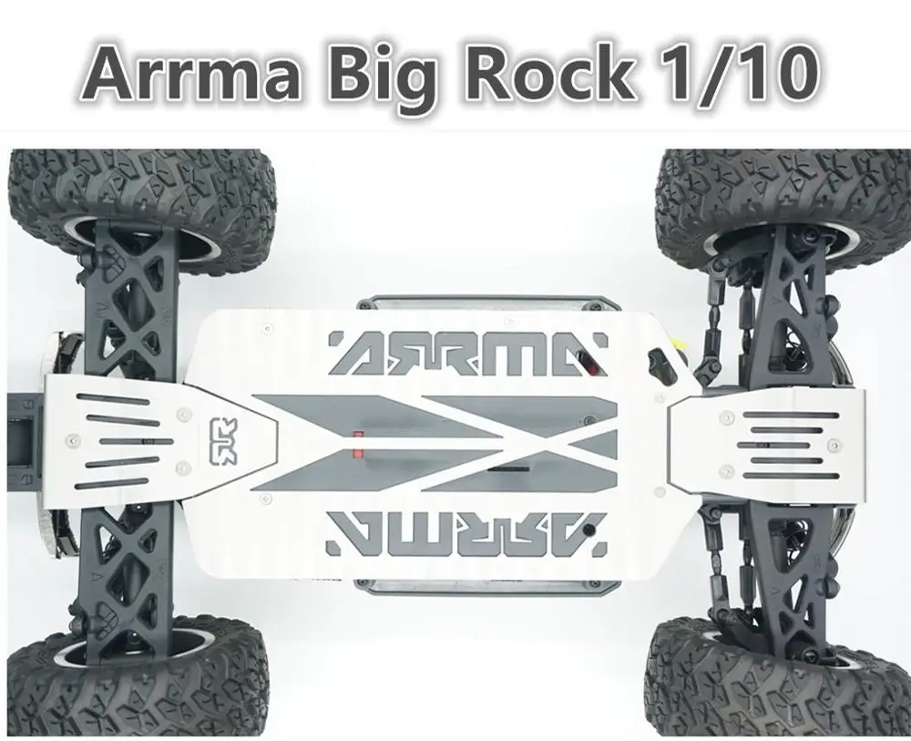 gpmステンレス鋼シャーシシールドスキッドプレートキットarrma-1-10-4wdビッグロッククルーキャブ4x4-3s-blx-ar102711