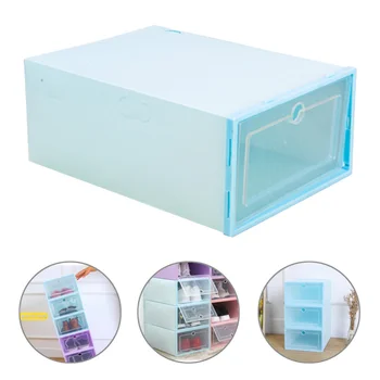 

6pcs Transparent Drawer Type Shoes Box Dustproof Stackable Shoes Container