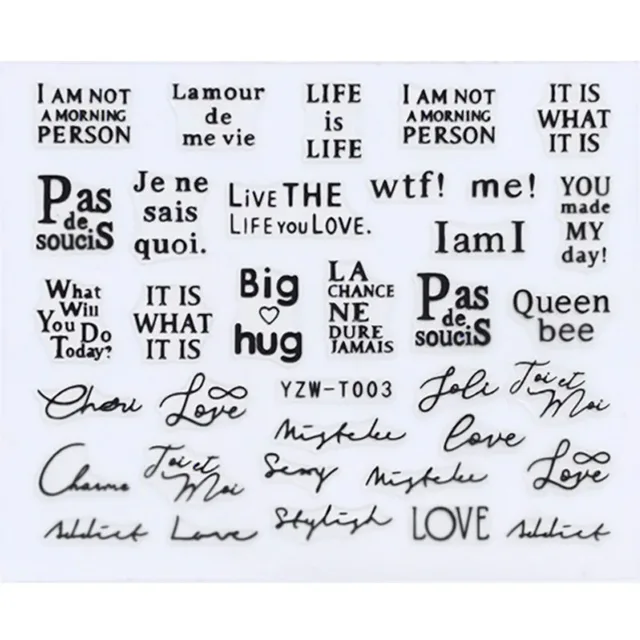 Nail Stickers for Manicure Nail Sticker Sliders For Nails Decal Self-adhesive Nails Figures Transfer Black DIY Accessories YZW-T003 balck