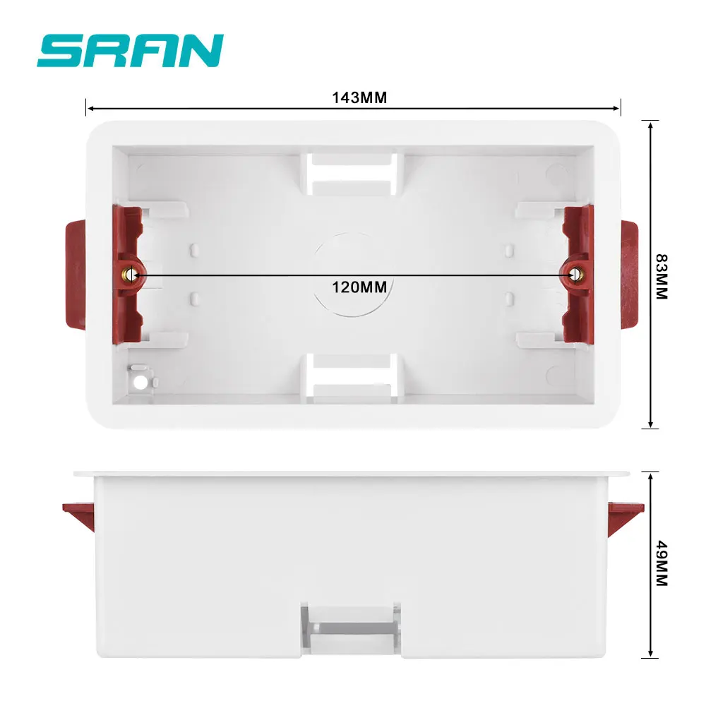 146 Type Dry Lining Box For Gypsum Board Plasterboad Drywall 47mm Depth Wall Switch BOX Wall Socket Cassette SRAN