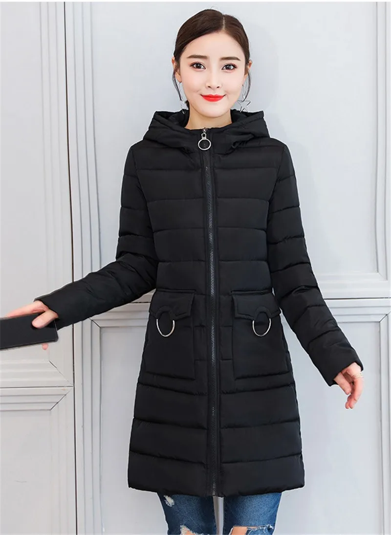 Women Winter Parkas And Jacket Medium Long Hooded Down Cotton Coats Thicked Warm Padded Winter Jacket Plus Size 3XL W1345
