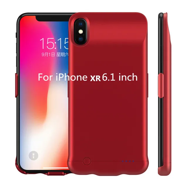 Чехол для зарядного устройства 5200/6200 мАч для iPhone XR 6,1 дюймов, чехол для питания, портативный внешний аккумулятор для iPhone Xs Max 6,5 дюймов, чехол для аккумулятора - Цвет: Red  For XR  6.1