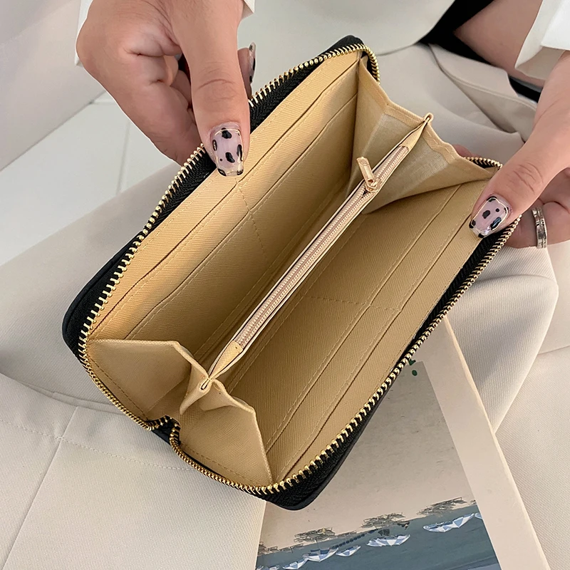 Long Wallet Women Purses Plaid Fashion Coin Purse Card Holder Wallets Female High Quality Clutch Money Bag PU Leather Wallet 5