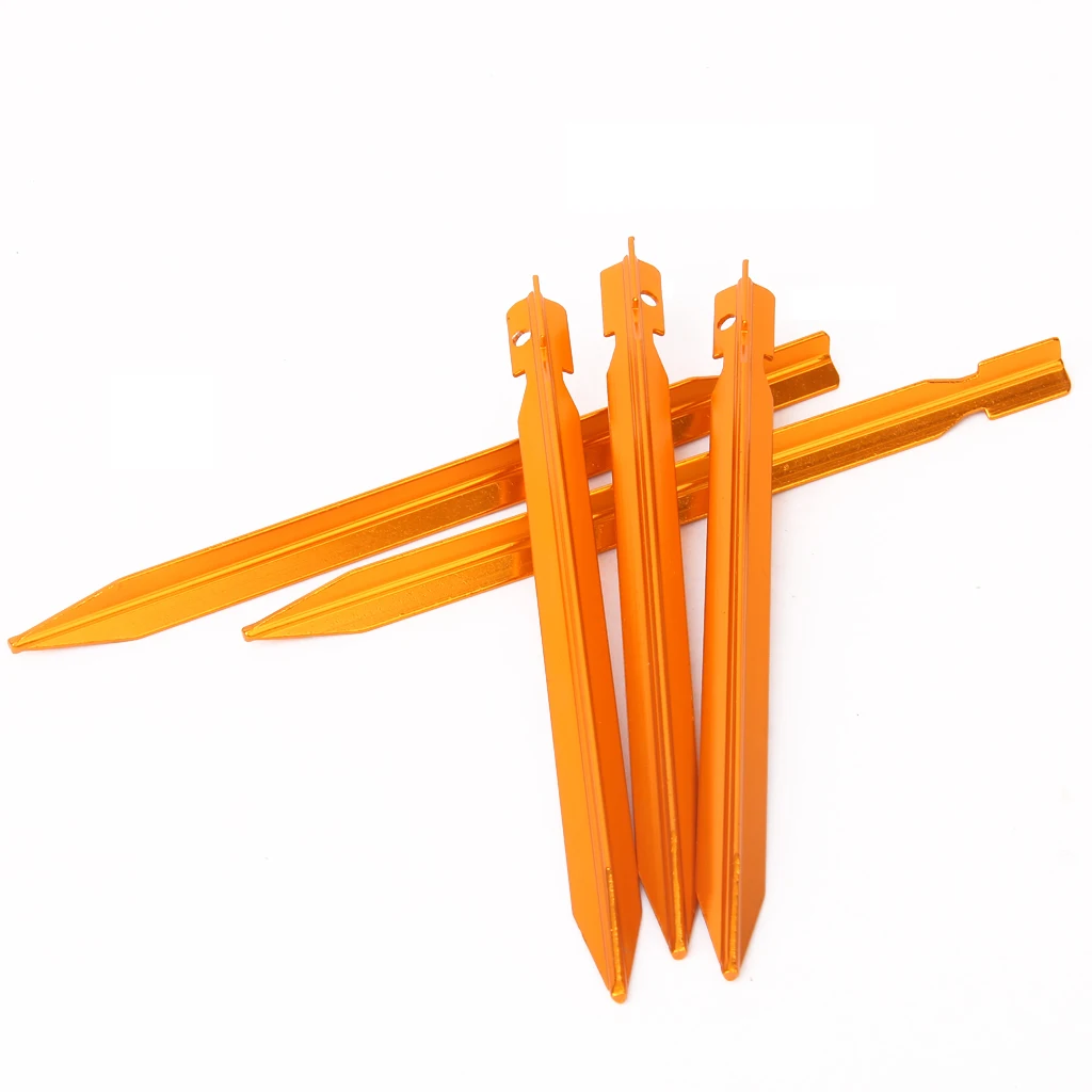 5Pc Y-beam Design Ultralight Aluminum Tent Stake With Guy Line Hole Pig Tail