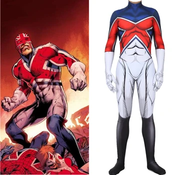 

Captain Britain Cosplay Costume Superhero Brian Braddock Zentai Bodysuit Suit Jumpsuits