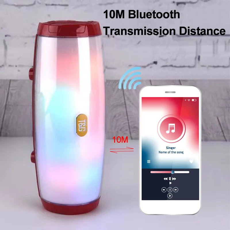 СВЕТОДИОДНЫЙ беспроводной динамик s Портативный кожаный bluetooth-динамик на открытом воздухе стерео звуковая панель сабвуфера с FM Boombox USB TF карта Play