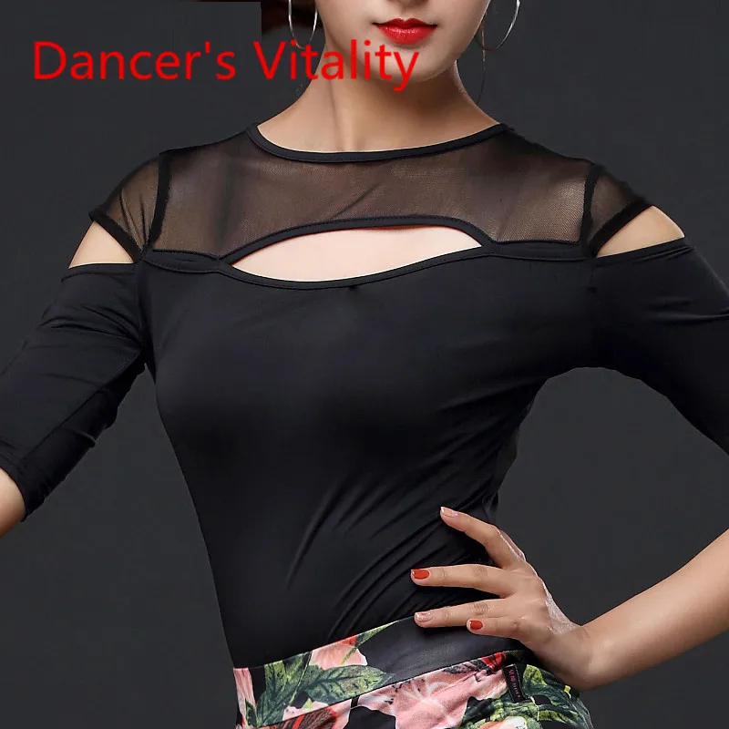Латинский танец сексуальная рубашка женский взрослый национальный стандарт танцевальная мода топы бальный танец костюм производительность одежда