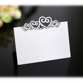 

100pcs Wedding Stereo Red Love Seat Card Hollow Butterfly Table Card Heart Shaped Desk Card Name Sign In Wholesale 6Z