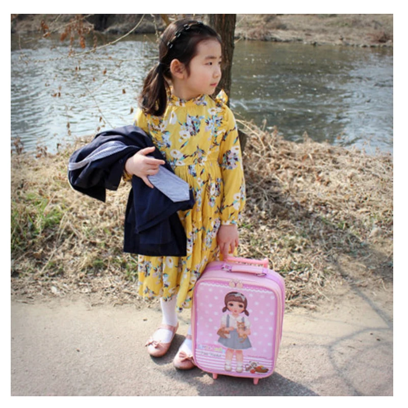 Cartoon Kids Suitcase for Boys Girls Wheeled Suitcase Child Luggage Travel Trolley Suitcase Children Rolling Luggage Suitcase