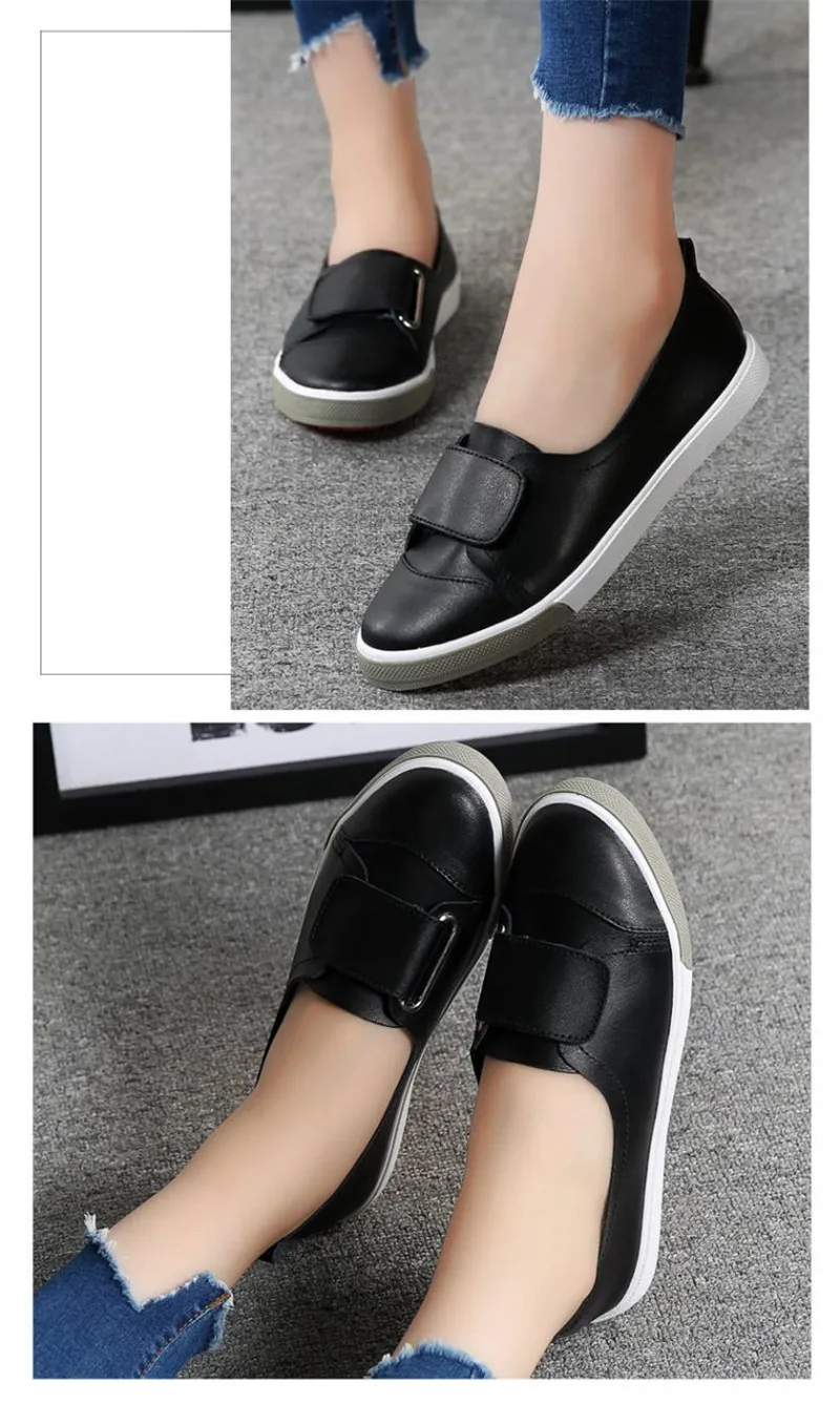 Korean Comfortable Leather White Women's Shoes Soft Bottom Non-slip Loafers Shoes Woman Black 2020 New Shallow Lady  Flat Shoes  (14)