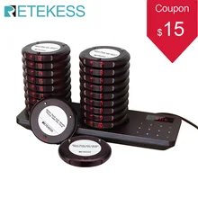 Retekess TD163 ресторанный пейджер, система вызова, 20 каботажных гудков, двойная Зарядная база для кафе, церковная клиника, фуд корт Retekess TD163 ресторанный пейджер, система вызова, 20 каботажных гудков, двойная Зарядная база для кафе, церковная клиника, фуд корт