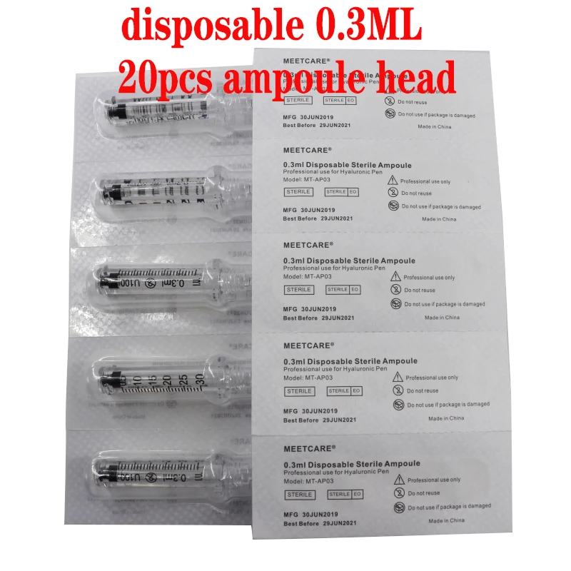 0.3ML 20pcs head Оригинальная ручка с гиалуроновой кислотой мульти-съемка Сексуальная ручка для губ лифтинг гиалурон удаление морщин гиалуроновой пистолет шприц-ручка инструмент для красоты - Номер модели: 0.3ML 20pcs head