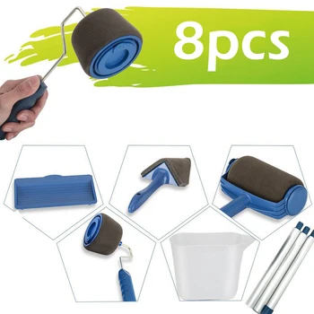 

Multifunctional Paint Rollers Tools 8PCS Painting Roller Brush Set Wall Decorate Brush Kit DIY Home Office Decoration Tool