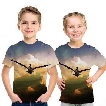 

Children T-shirt boy jerseys How To Train Your Dragon Cartoon 3D T-Shirt Summer Clothes Girls fashion vest Baby tops