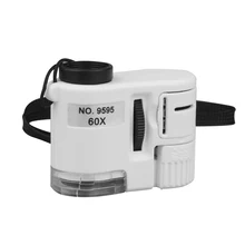 

60X Magnifying Loupe LED UV Iluminated Pocket Microscope Jewelry Magnifier